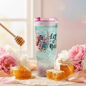ChillWave 40 oz Glitter Bee-Themed Tumbler